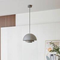 Lucande Nymara LED pendant light, grey, aluminium, 40 cm