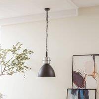 Lucande pendant light Kaeloria, black/silver, aluminium, 35 cm