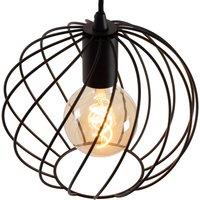 Lucide Danza pendant light, 1-bulb, 25 cm, black