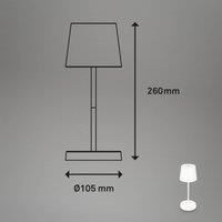 Briloner Piha LED table lamp with rechargeable battery, white
