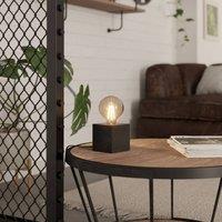 EGLO Prestwick 2 table lamp, wooden cube, black