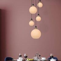 Lucide Julius pendant light, 5-bulb, opal