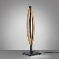 Quitani LED table lamp Kiera, oak/black matt