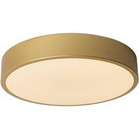 Lucide LED ceiling light Unar, gold matt, 30 cm