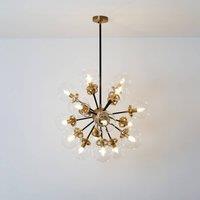Hollnder Moltiplicatore pendant light 18-bulb, gold/clear