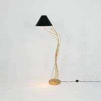 Hollnder Ischia floor lamp, 1-bulb, black/gold