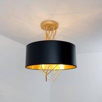 Hollnder Elba ceiling lamp 30 cm 3 sockets black/gold
