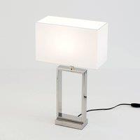 Hollnder Sprazzo table lamp base silver fabric shade, white