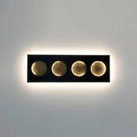 Hollnder Fasi Della Luna LED wall light, black/gold