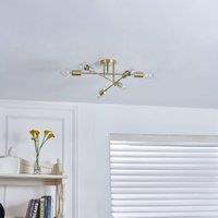 Lindby ceiling light Aloria, 6-bulb, gold, metal, E27