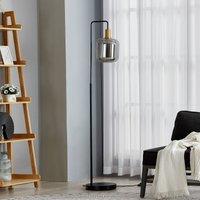 Lindby floor lamp Nimbora, 150 cm, black, glass, metal