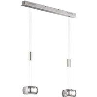 FISCHER & HONSEL Colette LED pendant light, 2-bulb, chrome/nickel