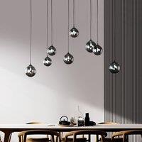 FISCHER & HONSEL LED pendant light Bala 8-bulb G9 smoked glass