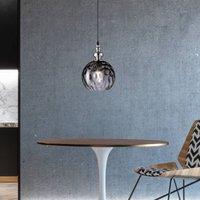 FISCHER & HONSEL Uller pendant light, 1-bulb, smoked glass/nickel, 20 cm