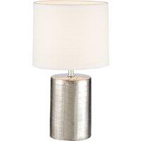 FISCHER & HONSEL Prata table lamp, cylindrical, white/silver