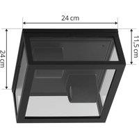 Lindby Kremena outdoor ceiling light, black