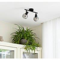 Lindby Arna ceiling light, black, 2-bulb