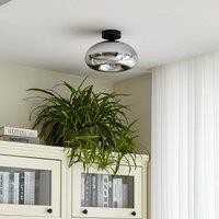 Lindby Zehra ceiling light, 28 cm, smoky grey, glass