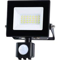 Prios Maikel LED outdoor spotlight, 20W, 1500lm, metal, sensor