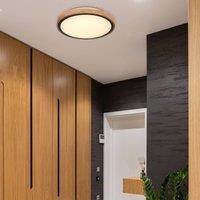Globo Bruno LED ceiling light with wooden frame CCT 30 cm