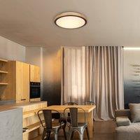 Globo Bruno LED ceiling light with wooden frame CCT 44 cm