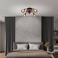 Nve Fumoso ceiling fan, four E14 smoked glass lights