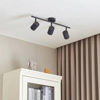 Lindby downlight Jorell, black, 51 cm, 3-bulb, GU10