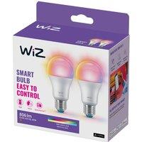 WiZ A60 LED bulb matt WiFi E27 8,5W RGBW set of 2