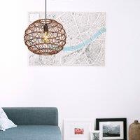Globo Senni pendant light, brown, 39 cm