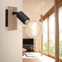 Globo Martha wall light with a wooden panel