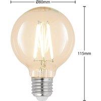 Arcchio LED E27 8W G80 2,700 K filament dim clear 3-pack