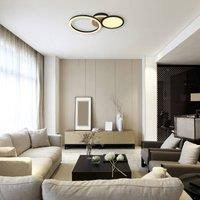 Globo Sid LED ceiling light with wood, 3-bulb