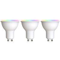 LUUMR Smart LED GU10 plastic 4.7W RGBW CCT Tuya opal set of 3