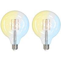 LUUMR Smart LED E27 G125 7W ZigBee Tuya Philips Hue set of 2