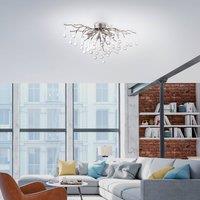 Paul Neuhaus ceiling light Icicle, glass pendant, 4-bulb, silver