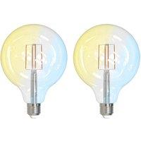 LUUMR Smart LED Filament set of 2 E27 G125 7W clear Tuya