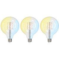 LUUMR Smart LED Filament set of 3 E27 G125 7W clear Tuya