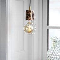 Nordlux Siv pendant light, marble cylinder, brown