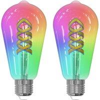 LUUMR Smart LED Filament set of 2 E27 ST64 4W RGB clear Tuya