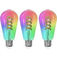LUUMR Smart LED Filament set of 3 E27 ST64 4W RGB clear Tuya