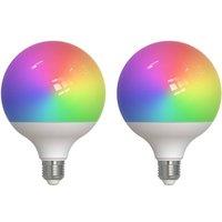 LUUMR Smart LED, 2pcs, E27, G125, 9W, RGBW, CCT, matt, Tuya