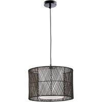 Viokef Grido pendant light bamboo lampshade, black