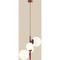 ALDEX Joel pendant light, wine red/white, 4-bulb