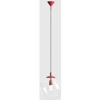 ALDEX Nohr pendant light with glass shade, wine red/clear