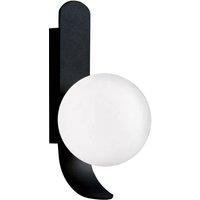 Viokef Polina wall light, glass lampshade, black