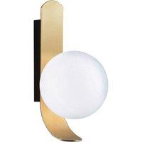 Viokef Polina wall light, glass lampshade, gold