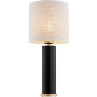 Argon Romina table lamp with linen shade, black base