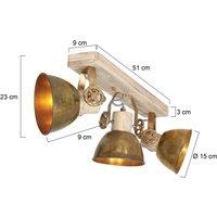 Steinhauer Gearwood downlight, 3-bulb, bronze