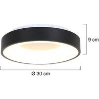 Steinhauer LED ceiling light Ringlede 2,700 K 30 cm black