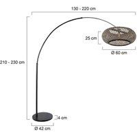 Steinhauer Sparkled Light arc floor lamp black